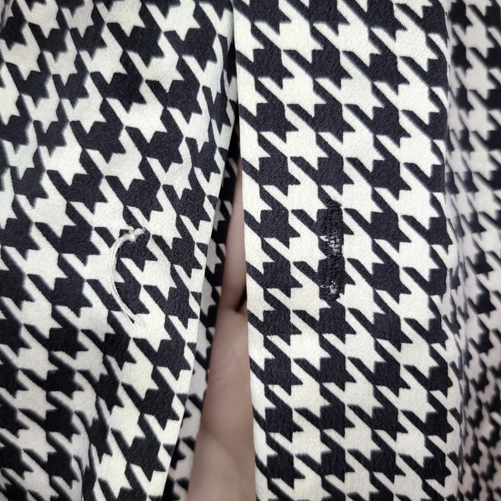 Vintage Houndstooth Silk Blouse Button Down Linda Hutton - Picture 6 of 6